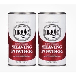 2 Magic Shaving Powder Extra Strength Shave Soft Sheen Carson 5oz DISCONTINUED